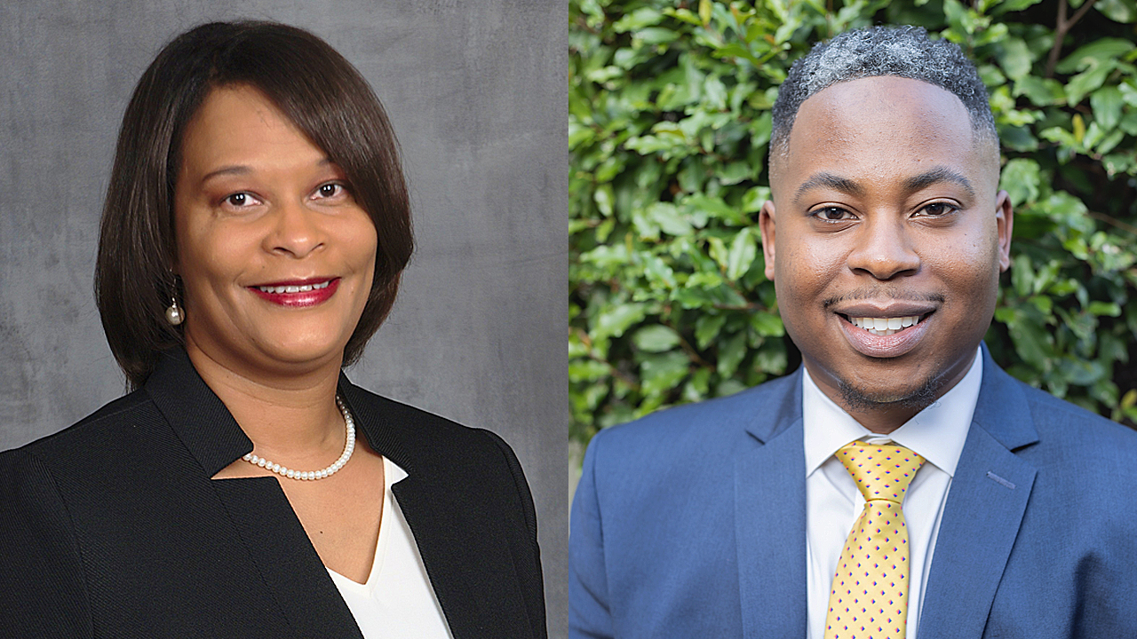 Pictured left to right: Betina Brandon, Entergy senior manager of diversity and workforce development, and Alexander Washington, Ph.D., Entergy program manager of diversity and workforce strategies